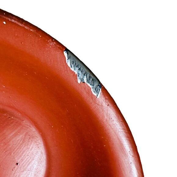 Vintage 60s Hand Painted Apple design enamel bowl wall hanging - Picture 7 of 7